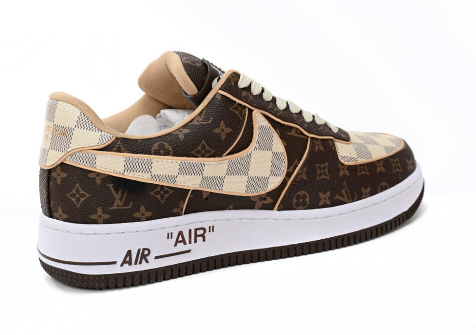 Louis Vuitton Nike Air Force 1 Low Monogram Marrón Damier Azur