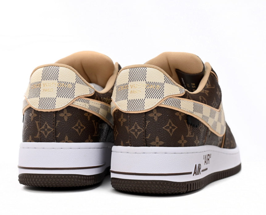 Louis Vuitton Nike Air Force 1 Low Monogram Marrón Damier Azur