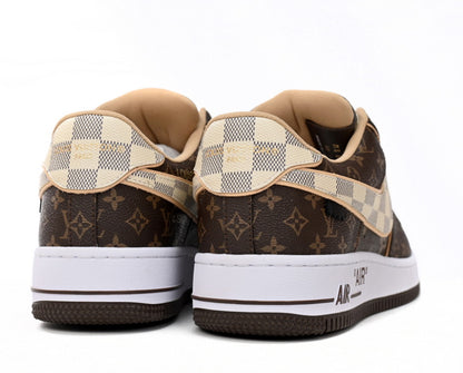 Louis Vuitton Nike Air Force 1 Low Monogram Marrón Damier Azur